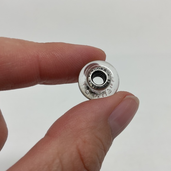 Pandora White Effervescence Retired Murano Glass Clear Bracelet Charm - Picture 8 of 9